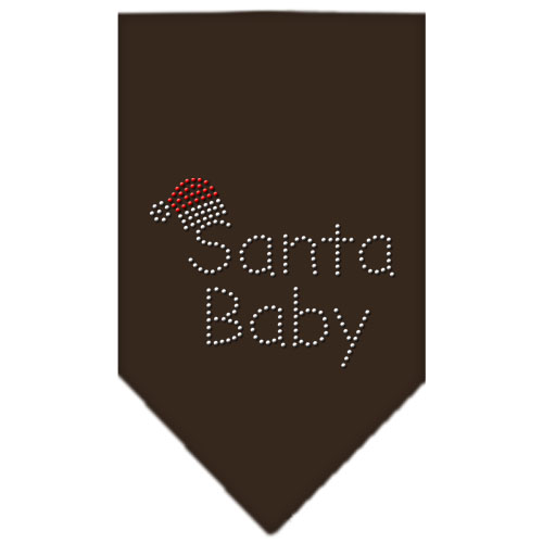 Santa Baby Rhinestone Bandana Cocoa Large